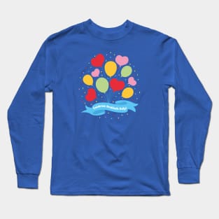 Celebrate Gratitude Daily! | Blue Long Sleeve T-Shirt